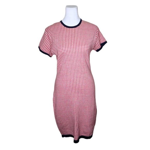 Ann Taylor Dresses & Skirts - Ann Taylor Vintage 80s Body Con Shift Dress Womens Size M Red White Gingham Chec